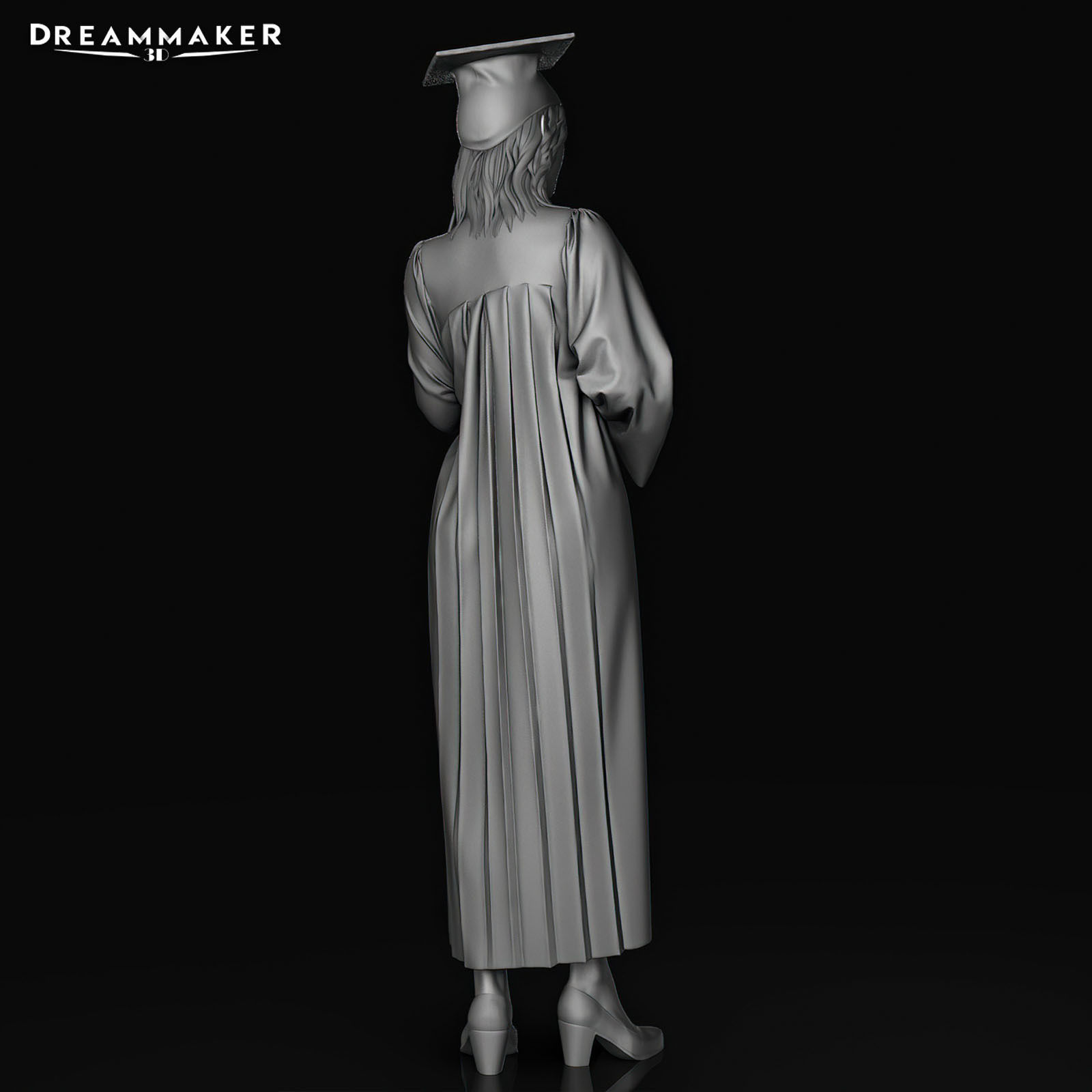 Female Graduate 3D print model_21