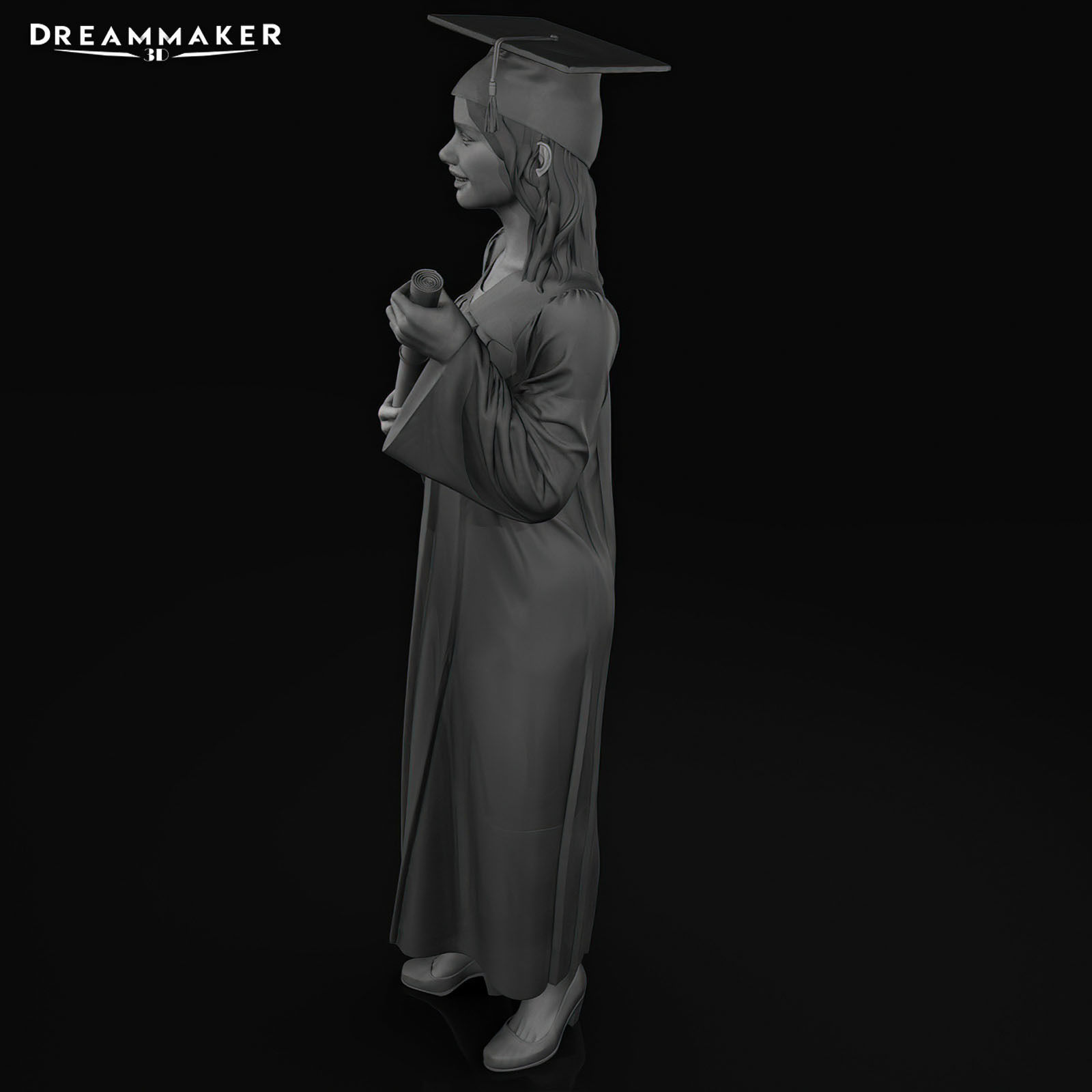 Female Graduate 3D print model_4