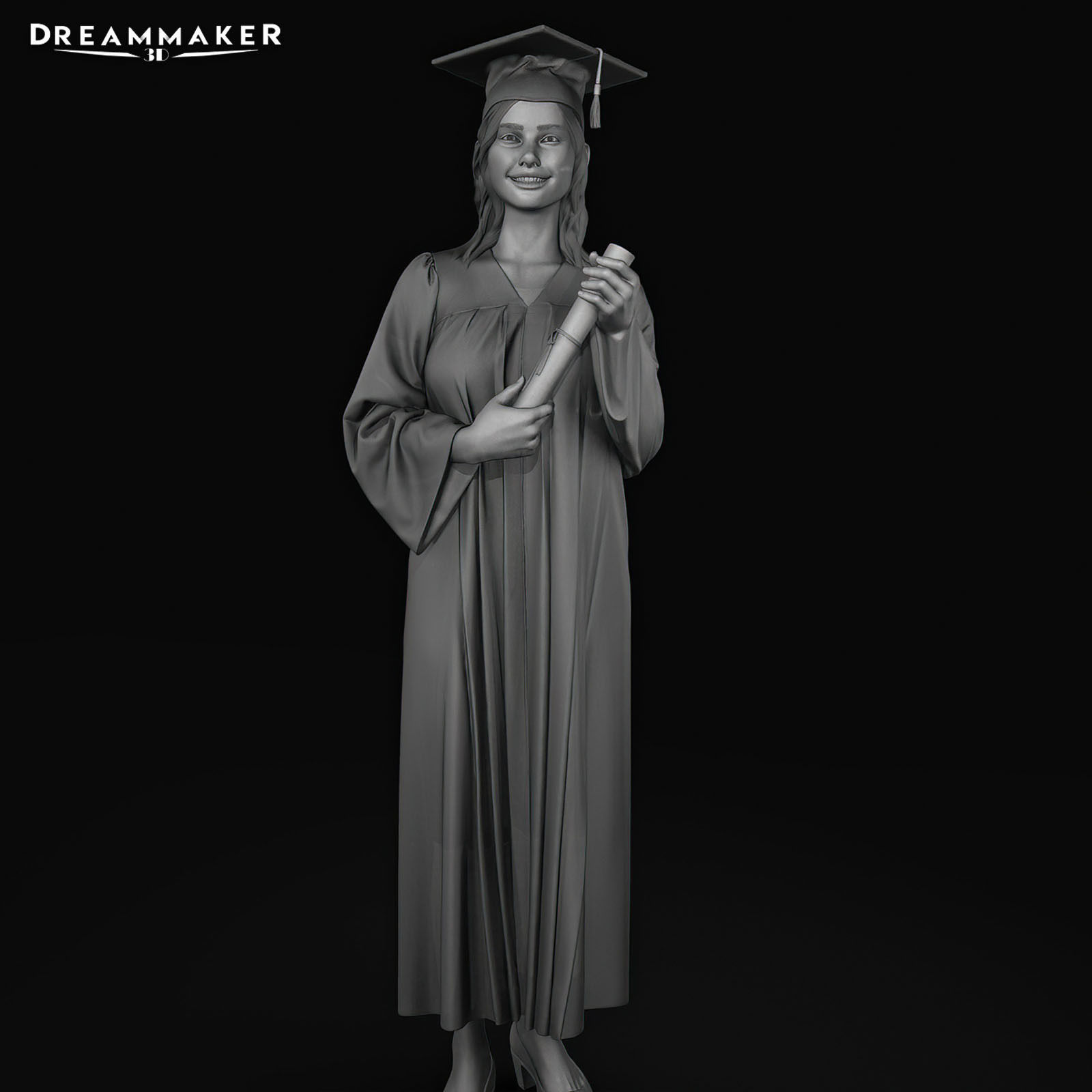 Female Graduate 3D print model_1
