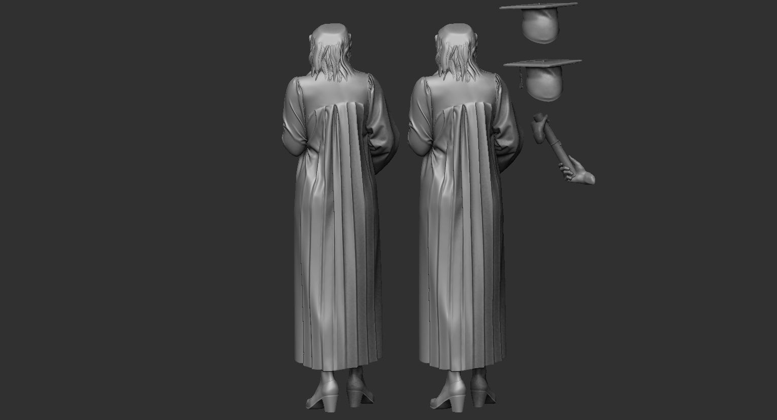 Female Graduate 3D print model_7