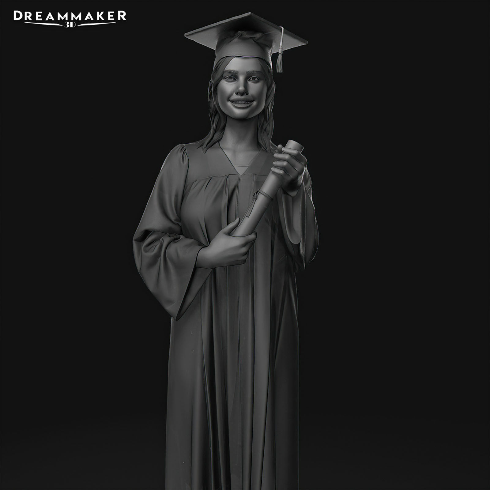 Female Graduate 3D print model_18