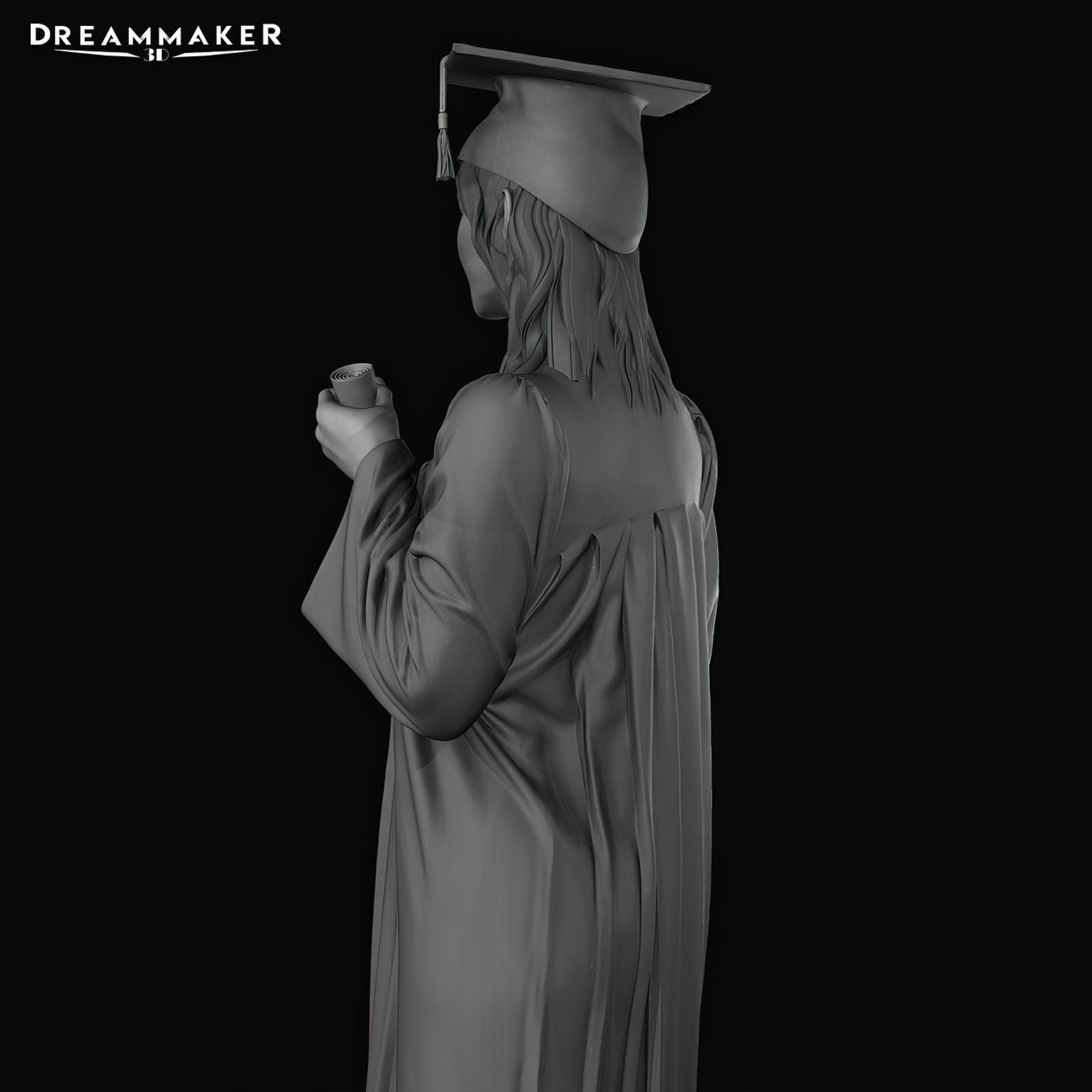 Female Graduate 3D print model_10