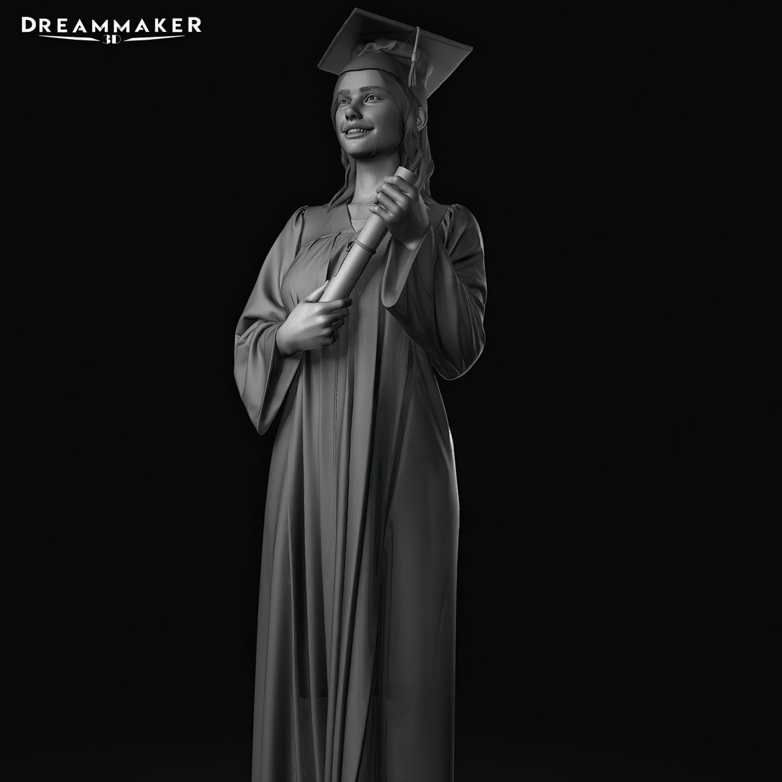 Female Graduate 3D print model_5