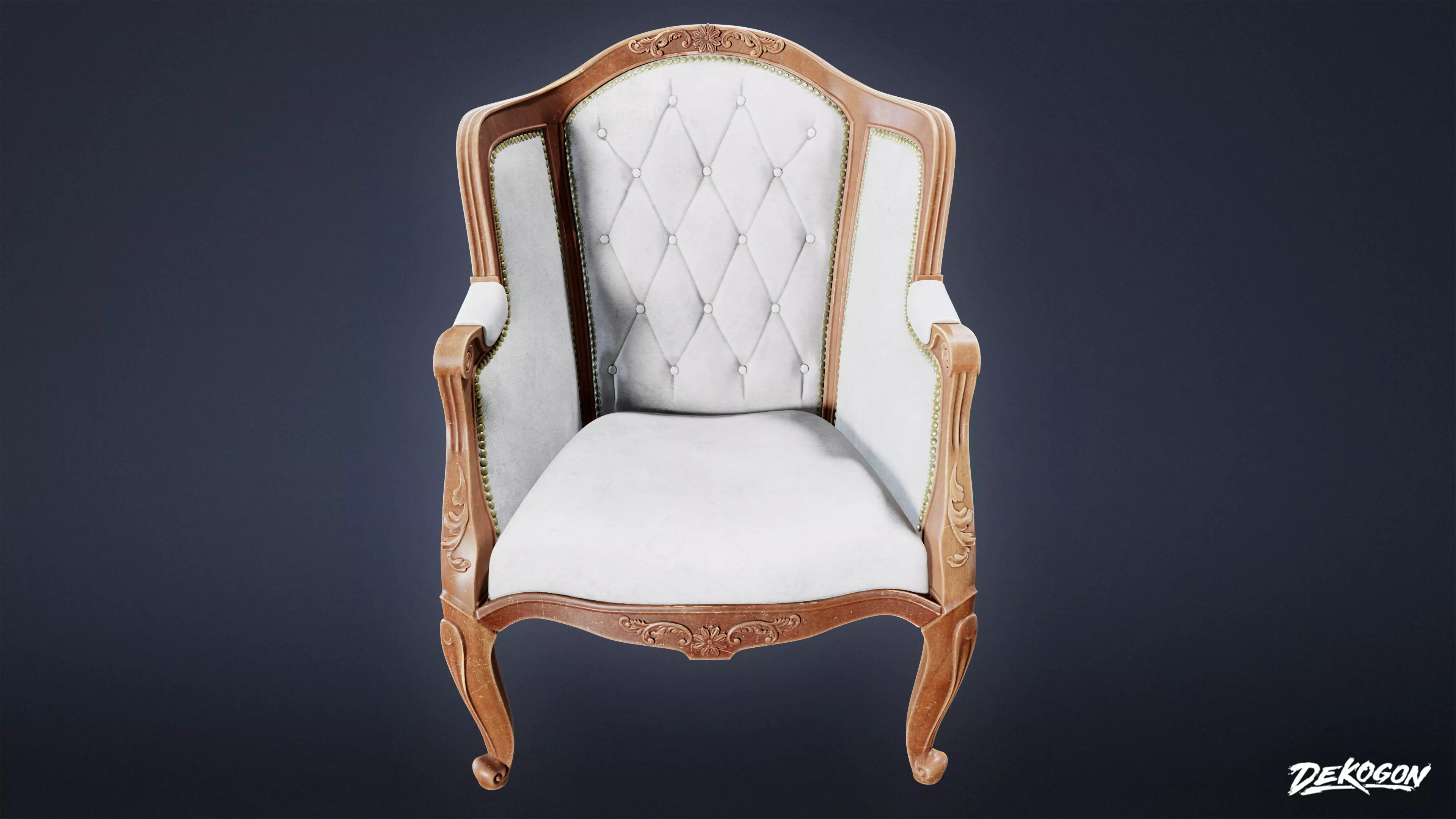 VICTORIAN - Chair 04 - LOW POLY AND NANITE Low-poly 3D model_0