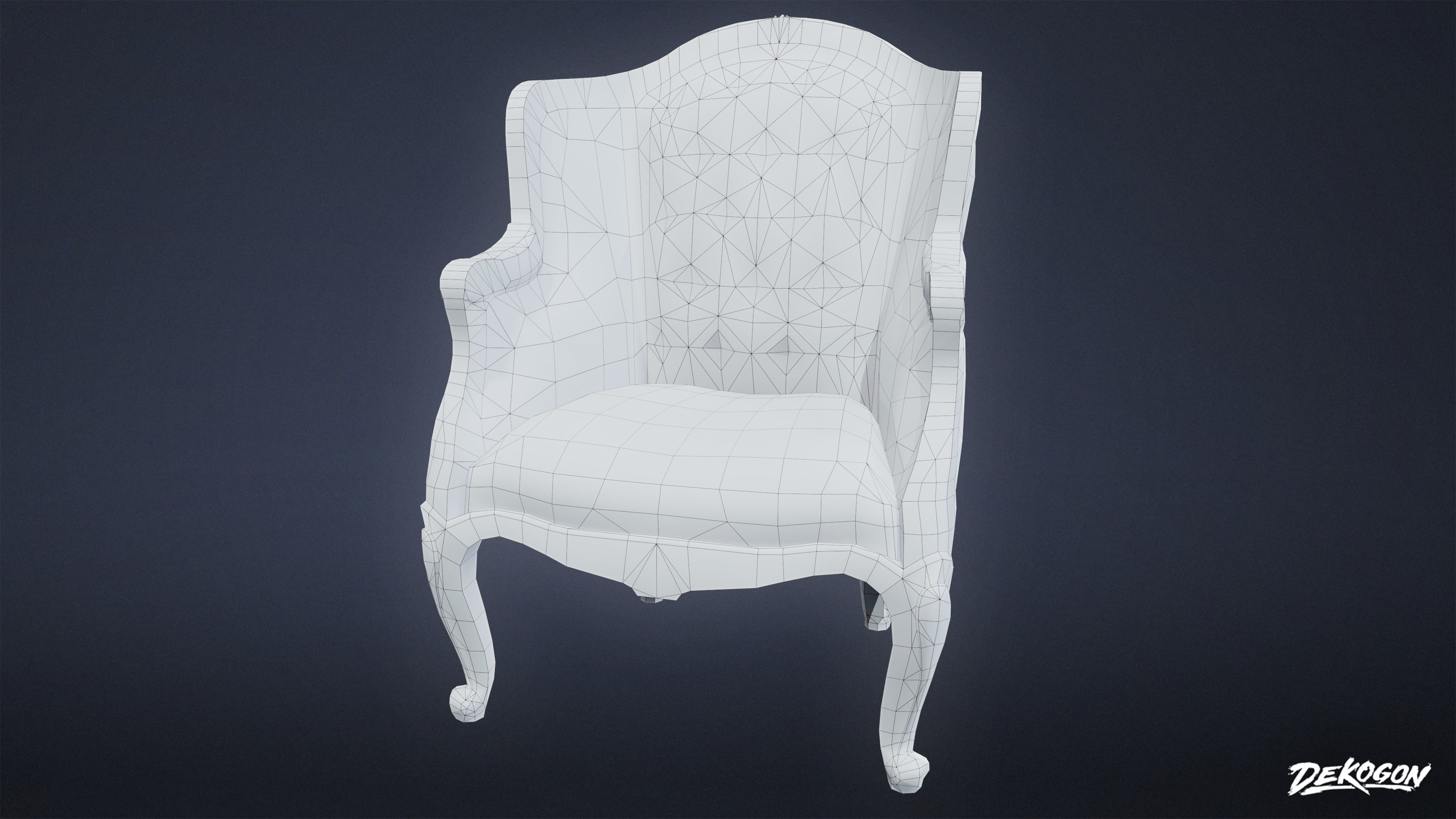VICTORIAN - Chair 04 - LOW POLY AND NANITE Low-poly 3D model_8