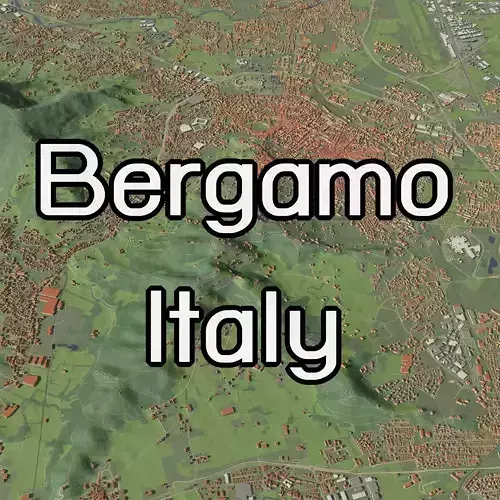 Bergamo Italy - city and urban 3D model
