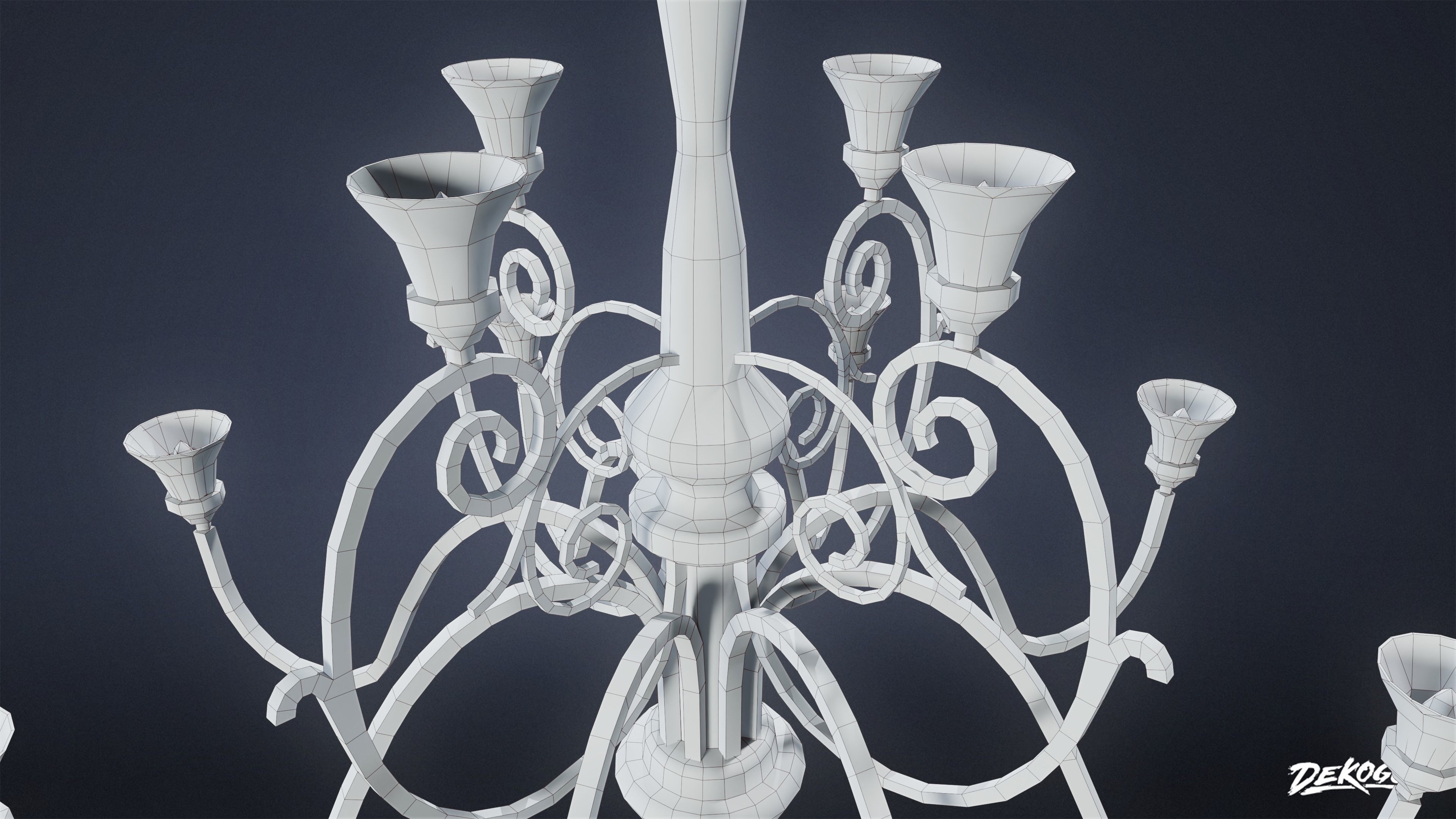 VICTORIAN - Chandelier Victorian 01 - LOW POLY AND NANITE Low-poly 3D model_9