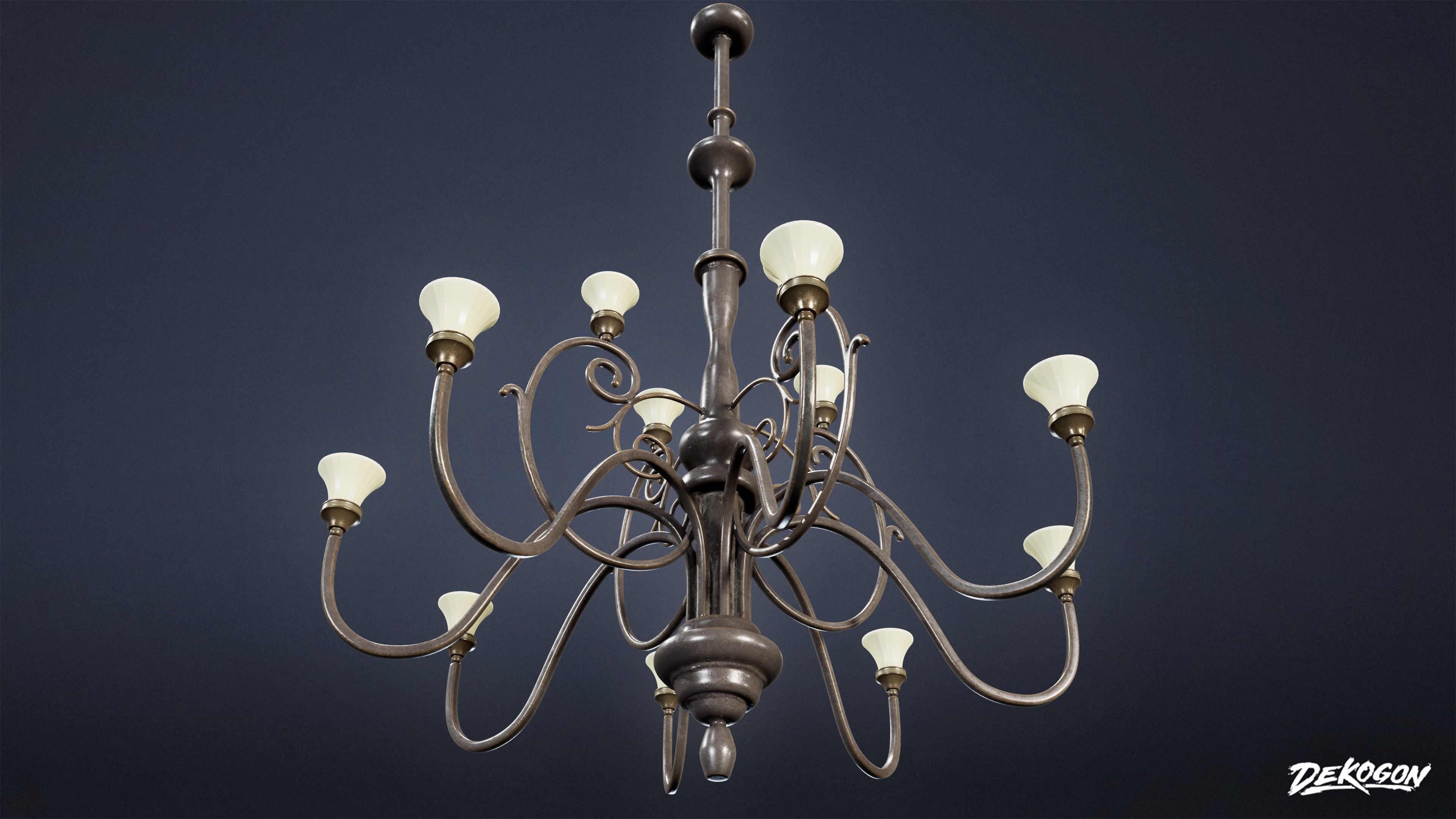VICTORIAN - Chandelier Victorian 01 - LOW POLY AND NANITE Low-poly 3D model_5