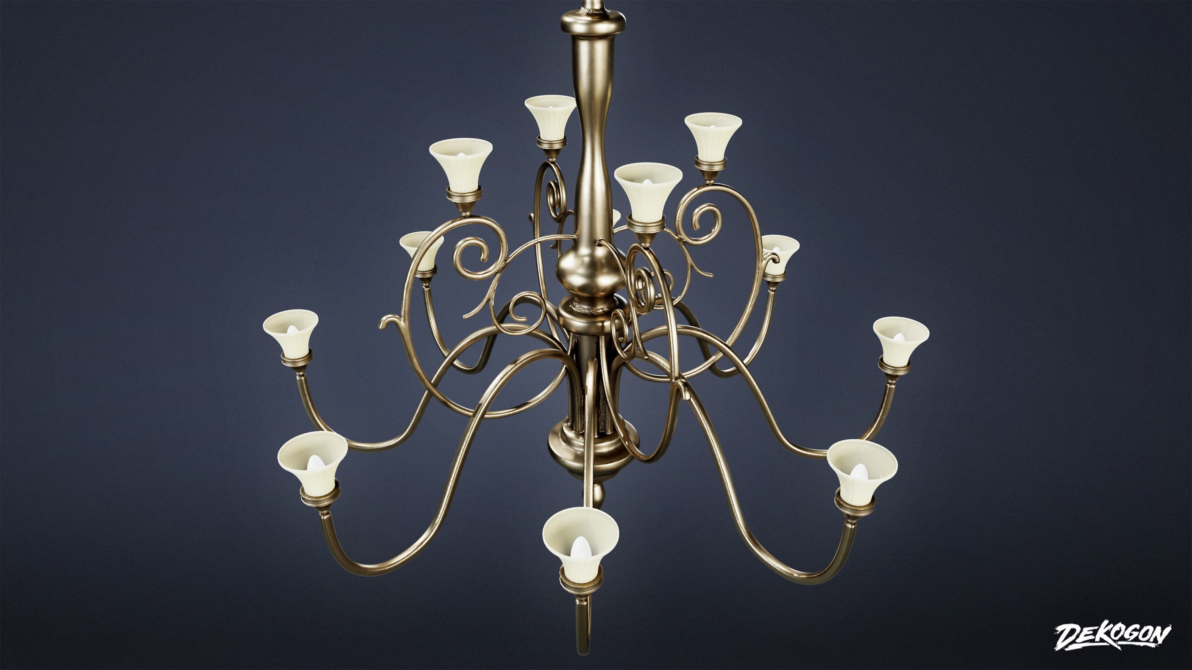 VICTORIAN - Chandelier Victorian 01 - LOW POLY AND NANITE Low-poly 3D model_3