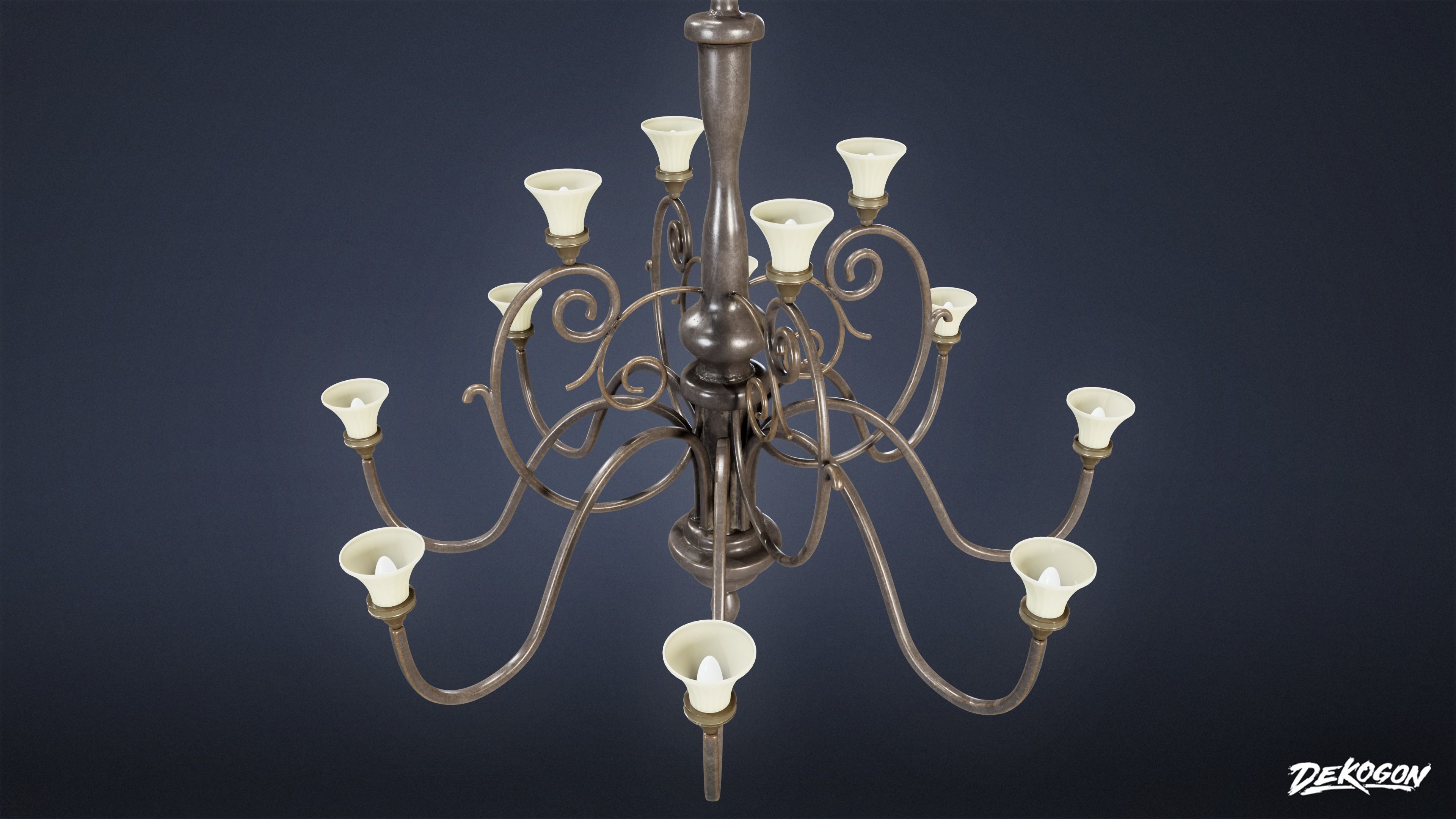 VICTORIAN - Chandelier Victorian 01 - LOW POLY AND NANITE Low-poly 3D model_2