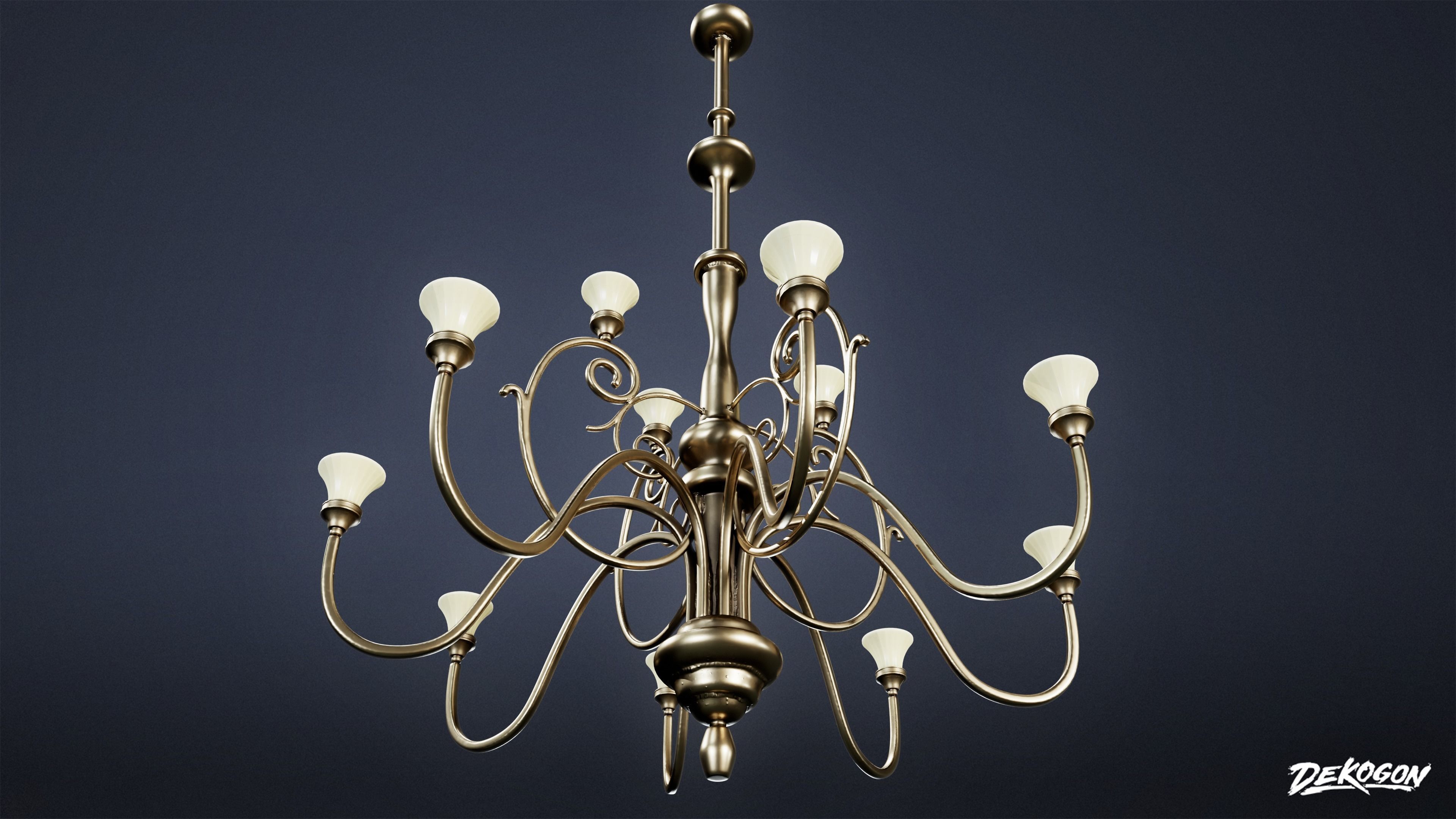 VICTORIAN - Chandelier Victorian 01 - LOW POLY AND NANITE Low-poly 3D model_4