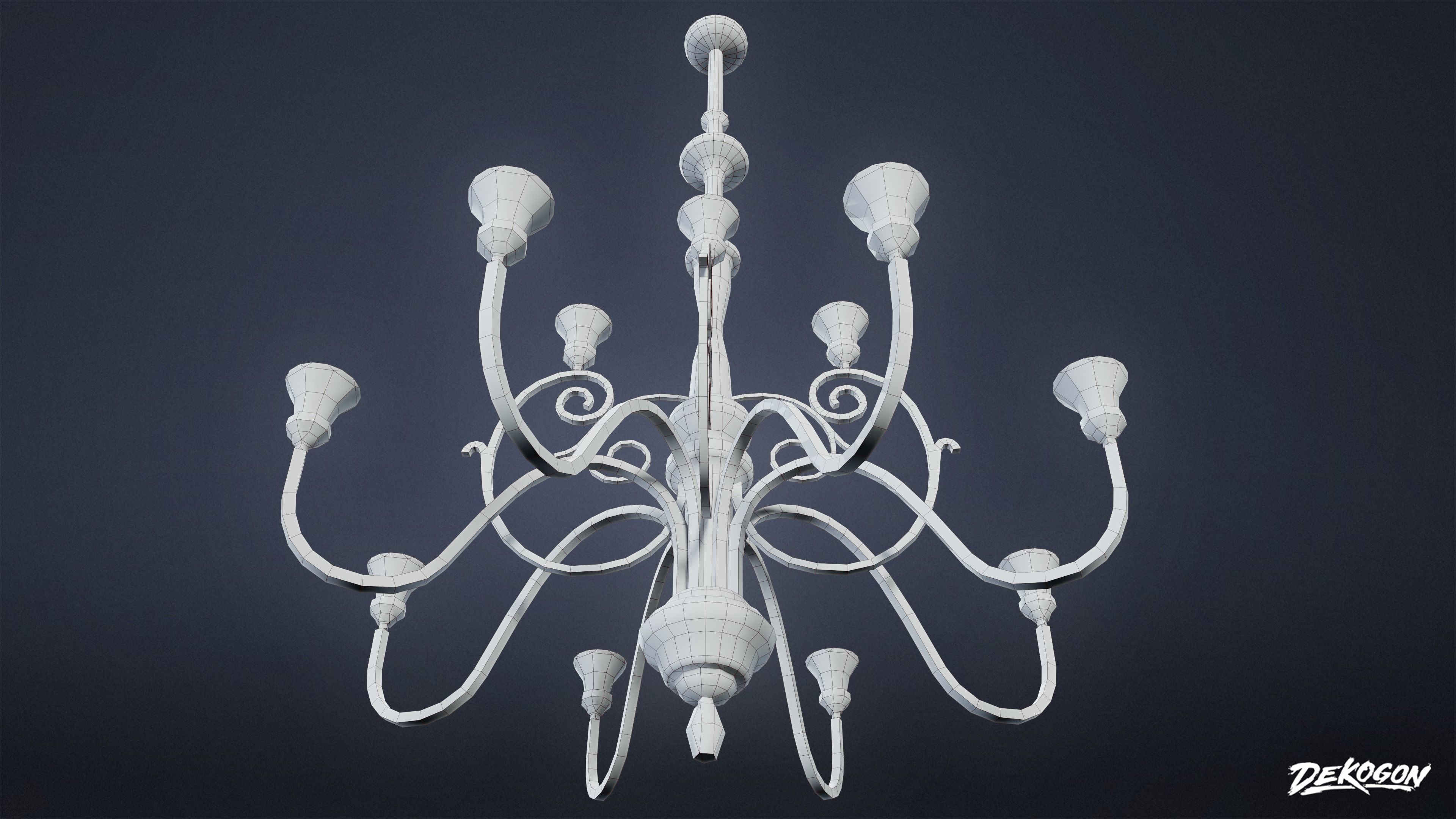 VICTORIAN - Chandelier Victorian 01 - LOW POLY AND NANITE Low-poly 3D model_8