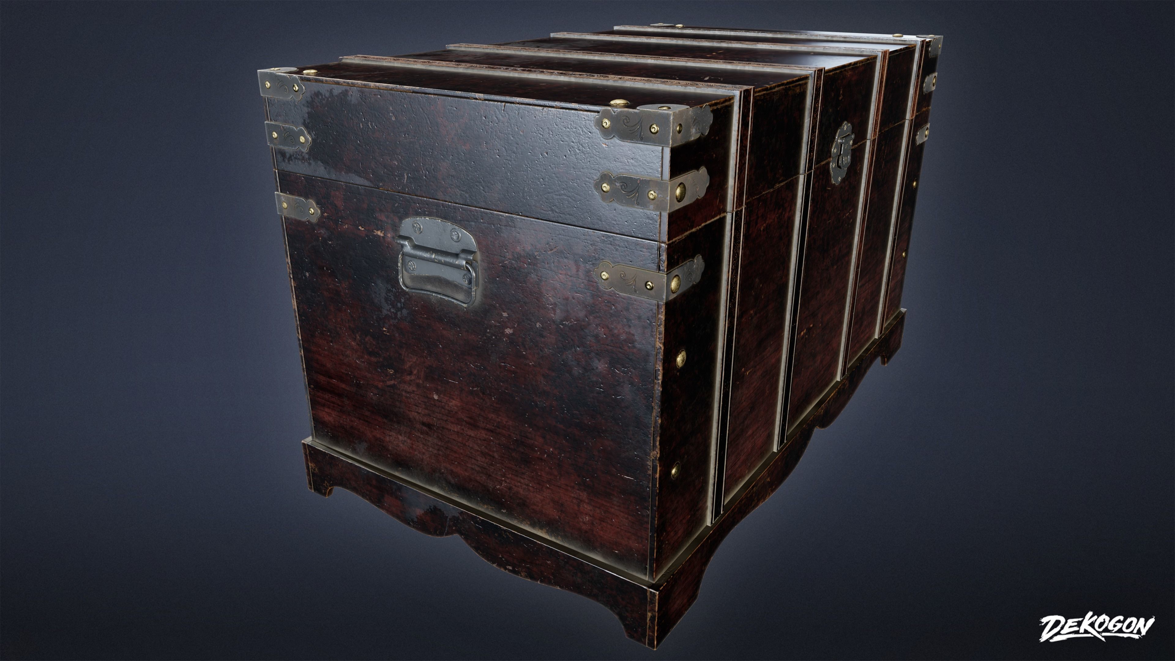 VICTORIAN - Chest 01 - LOW POLY AND NANITE Low-poly 3D model_2