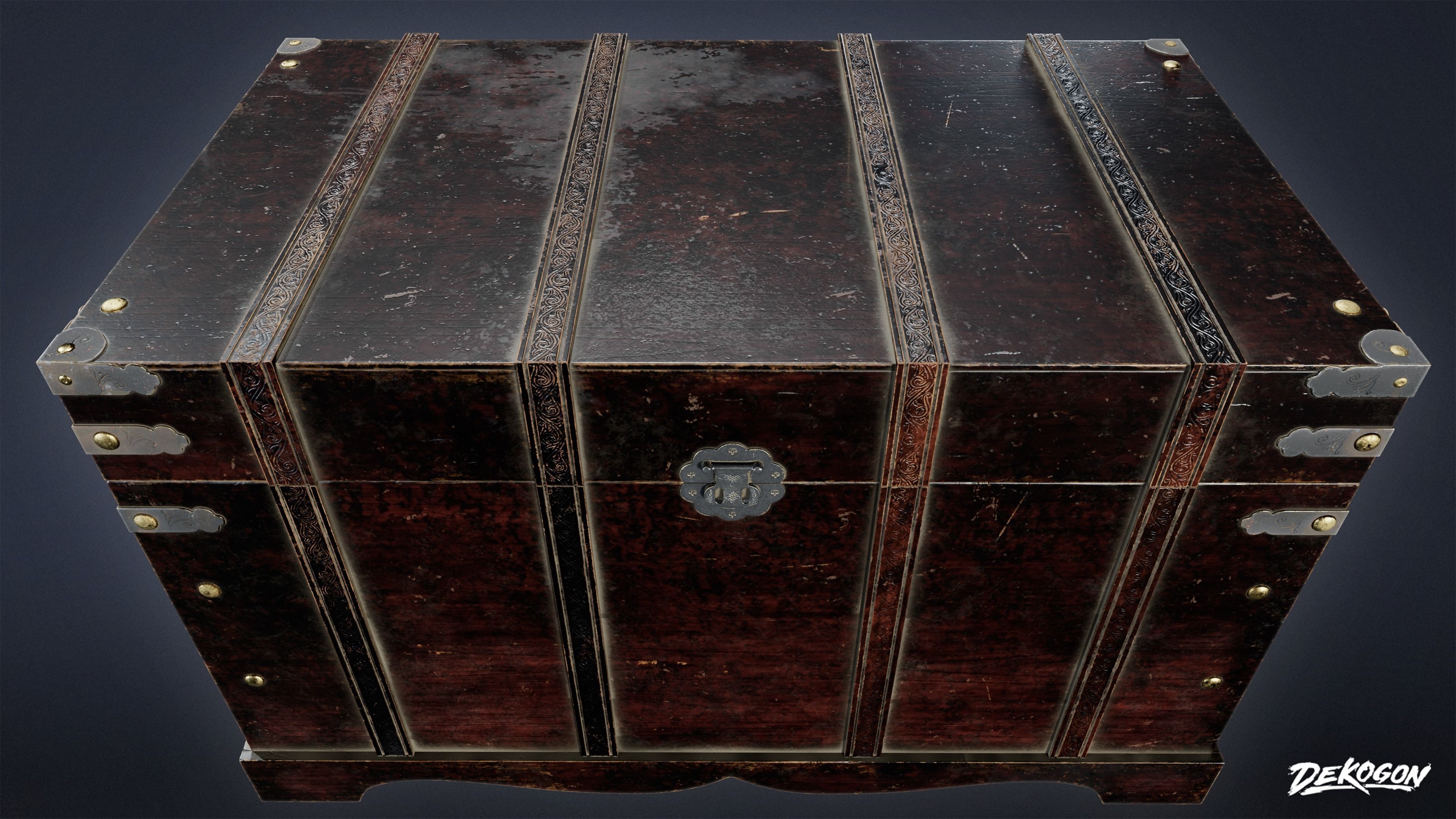 VICTORIAN - Chest 01 - LOW POLY AND NANITE Low-poly 3D model_4