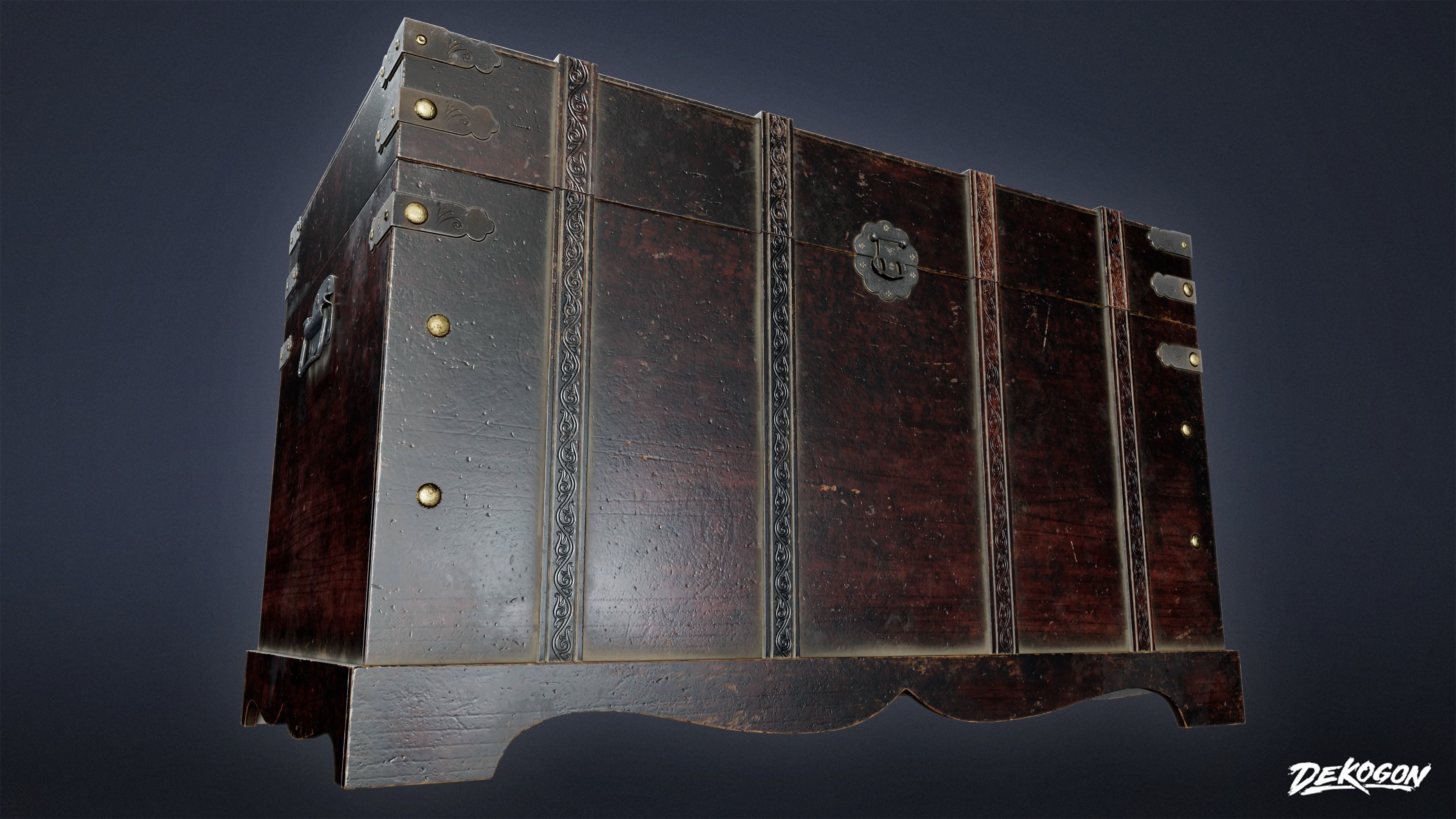VICTORIAN - Chest 01 - LOW POLY AND NANITE Low-poly 3D model_5