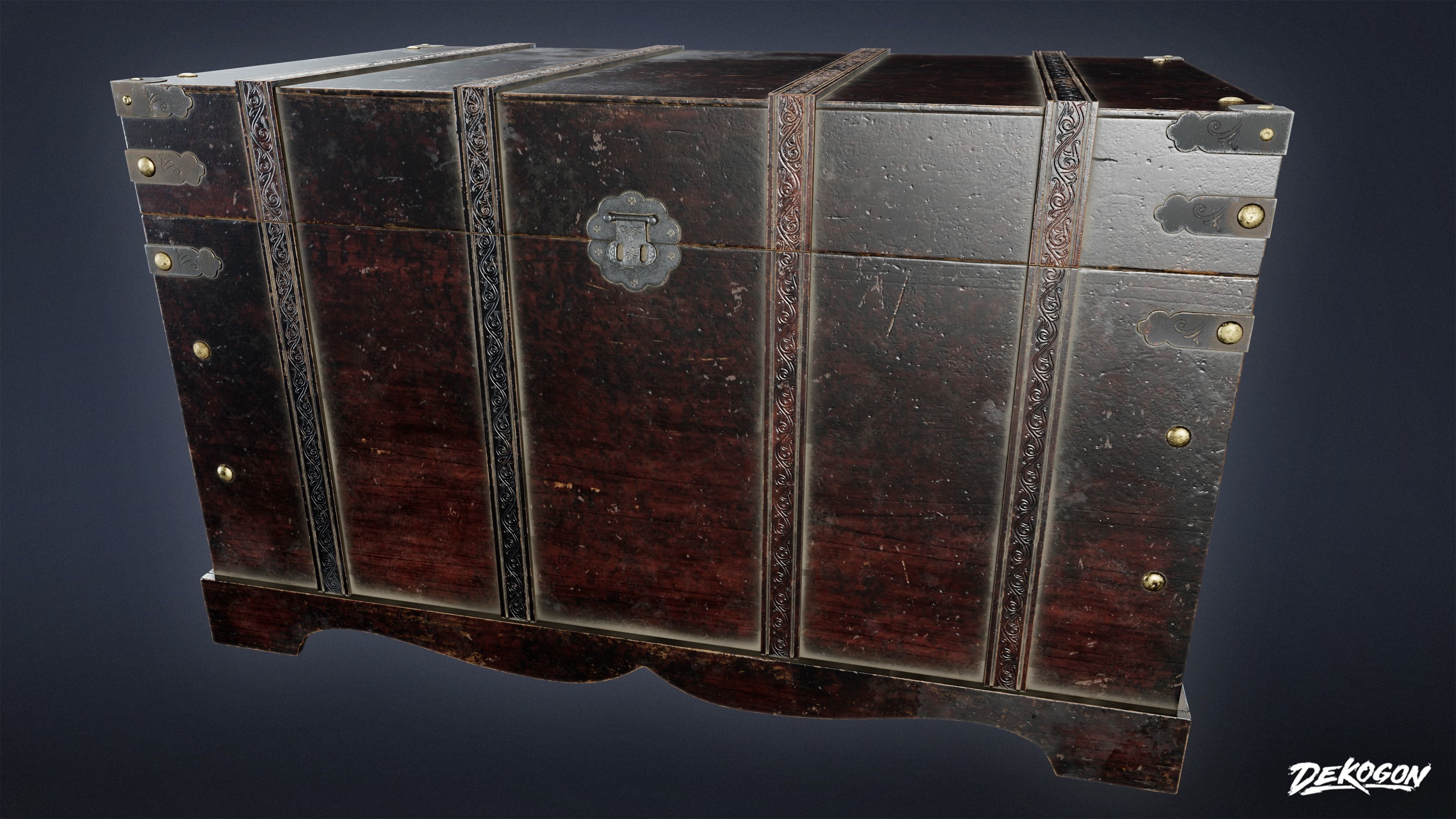 VICTORIAN - Chest 01 - LOW POLY AND NANITE Low-poly 3D model_1