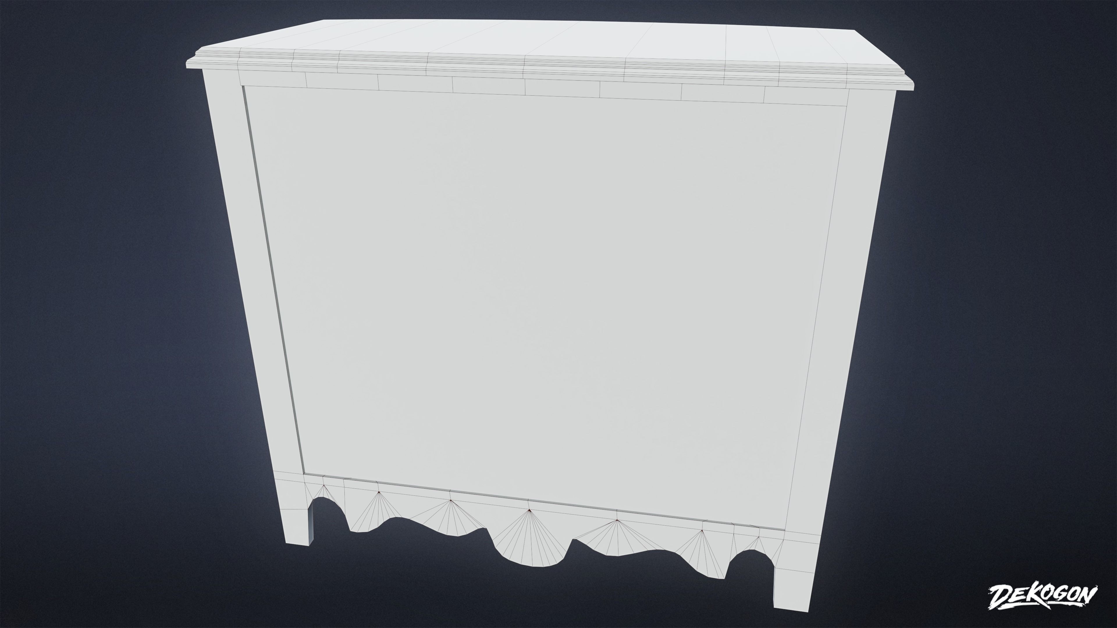 VICTORIAN - Chest Drawers 01 - LOW POLY AND NANITE Low-poly 3D model_7