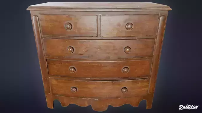 VICTORIAN - Chest Drawers 01 - LOW POLY AND NANITE
