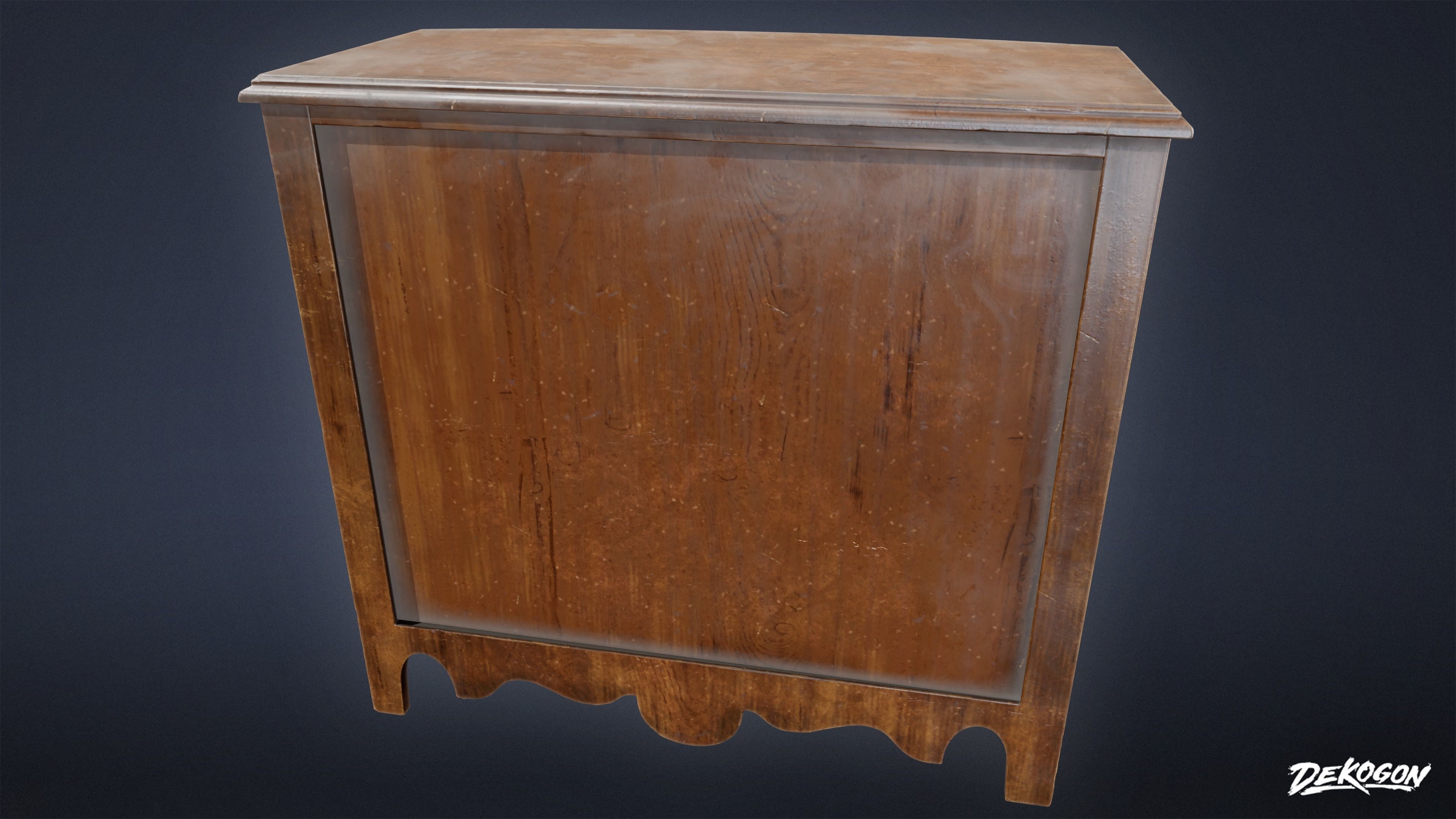 VICTORIAN - Chest Drawers 01 - LOW POLY AND NANITE Low-poly 3D model_3