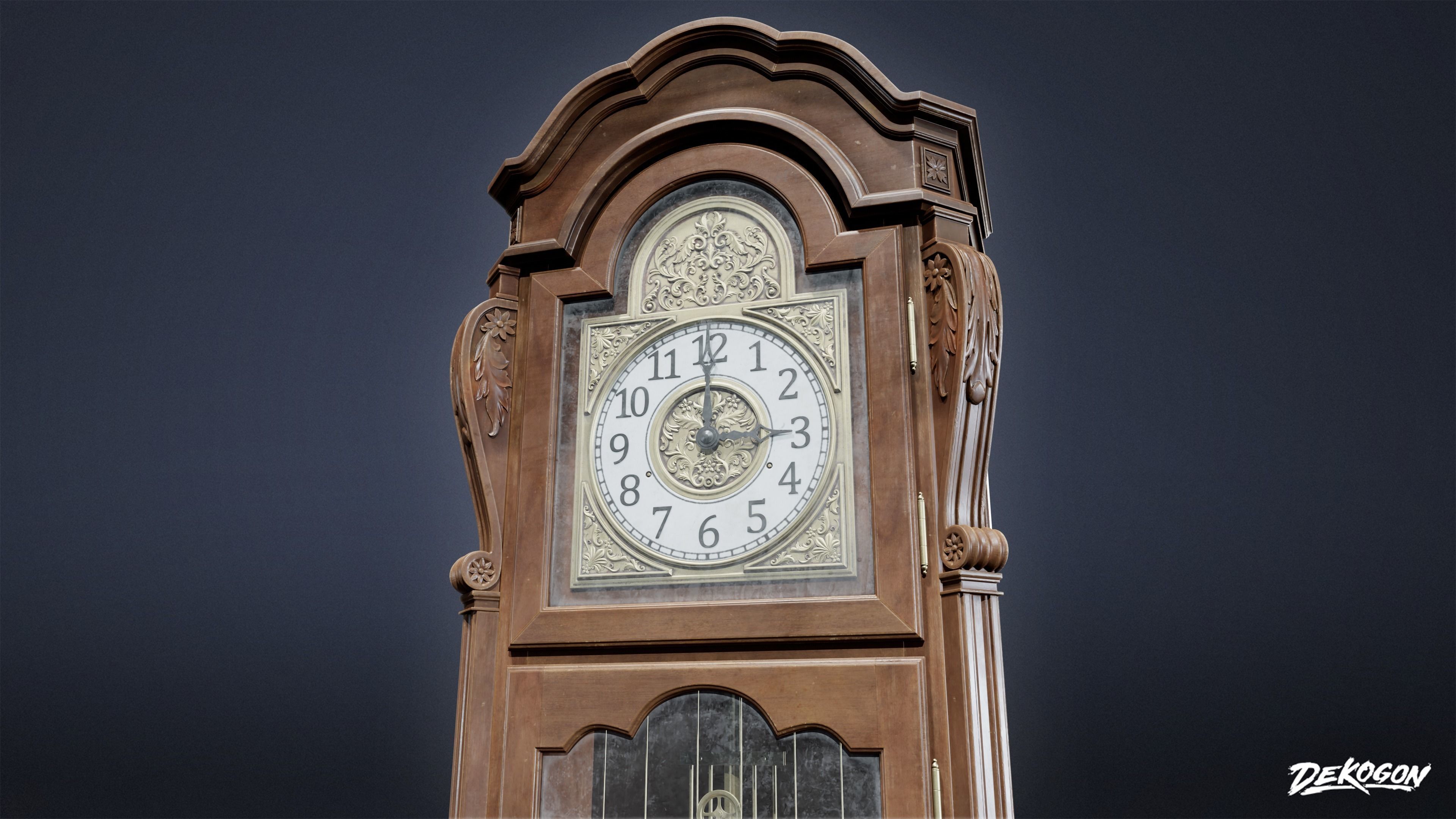 VICTORIAN - Clock Grandfather 01 - LOW POLY AND NANITE Low-poly 3D model_5