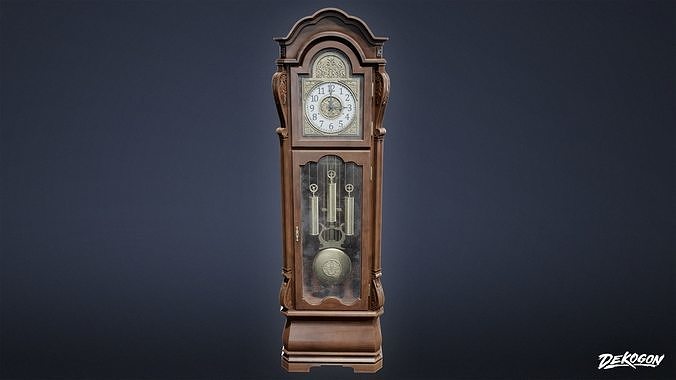 VICTORIAN - Clock Grandfather 01 - LOW POLY AND NANITE Low-poly 3D model