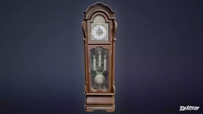 VICTORIAN - Clock Grandfather 01 - LOW POLY AND NANITE