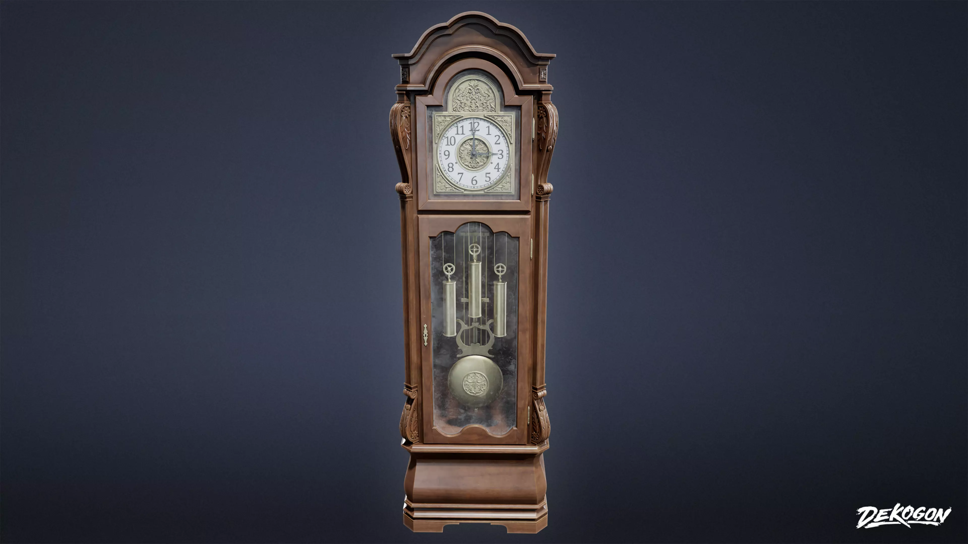 VICTORIAN - Clock Grandfather 01 - LOW POLY AND NANITE Low-poly 3D model_0