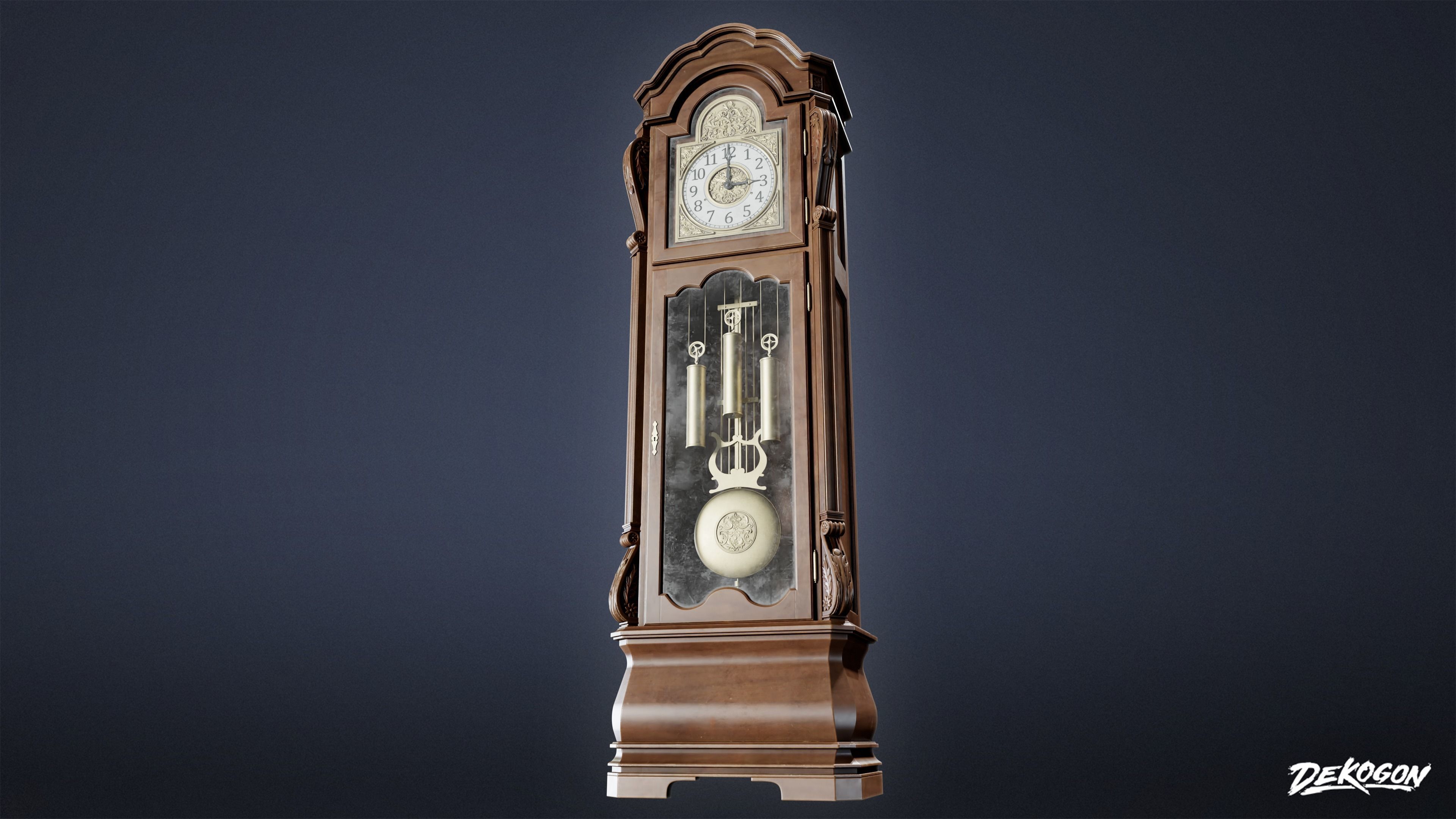 VICTORIAN - Clock Grandfather 01 - LOW POLY AND NANITE Low-poly 3D model_6