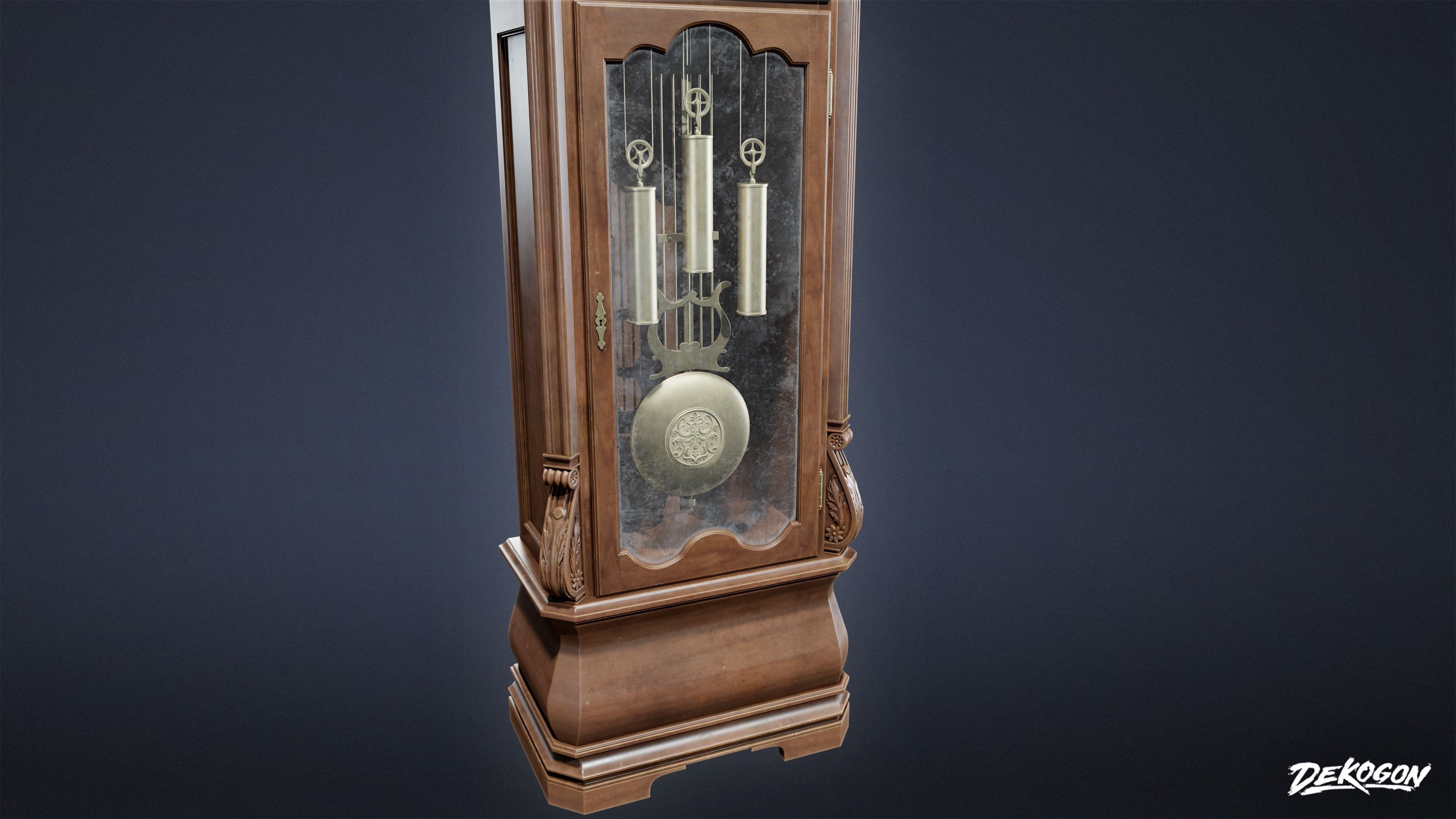 VICTORIAN - Clock Grandfather 01 - LOW POLY AND NANITE Low-poly 3D model_4