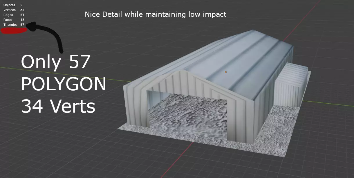 Aircraft Hanger V2 Even Lower Poly Free low-poly 3D model_0