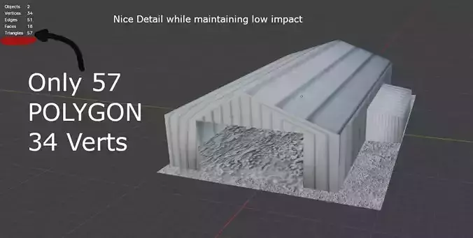 Aircraft Hanger V2 Even Lower Poly