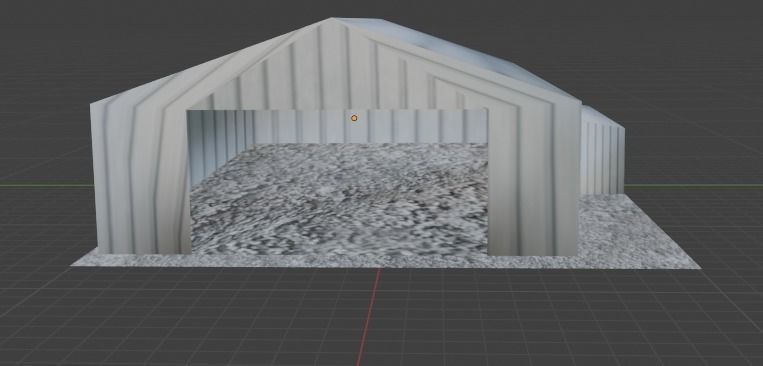 Aircraft Hanger V2 Even Lower Poly Free low-poly 3D model_2