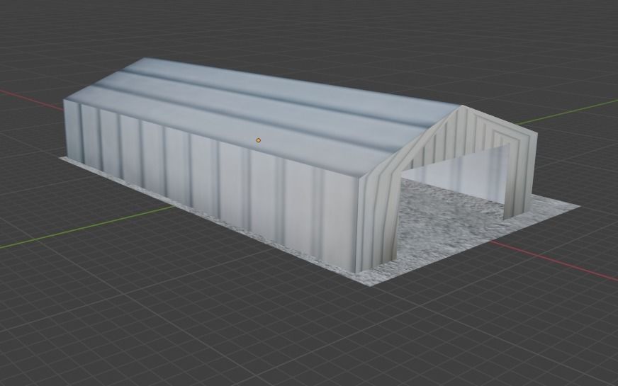 Aircraft Hanger V2 Even Lower Poly Free low-poly 3D model_15