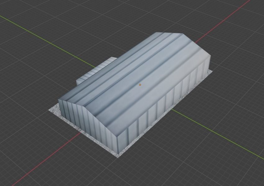 Aircraft Hanger V2 Even Lower Poly Free low-poly 3D model_4