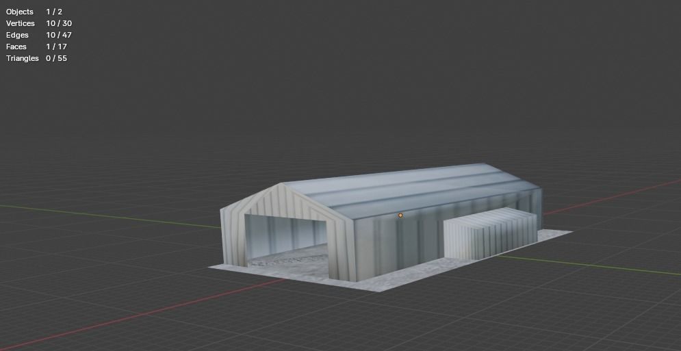 Aircraft Hanger V2 Even Lower Poly Free low-poly 3D model_11