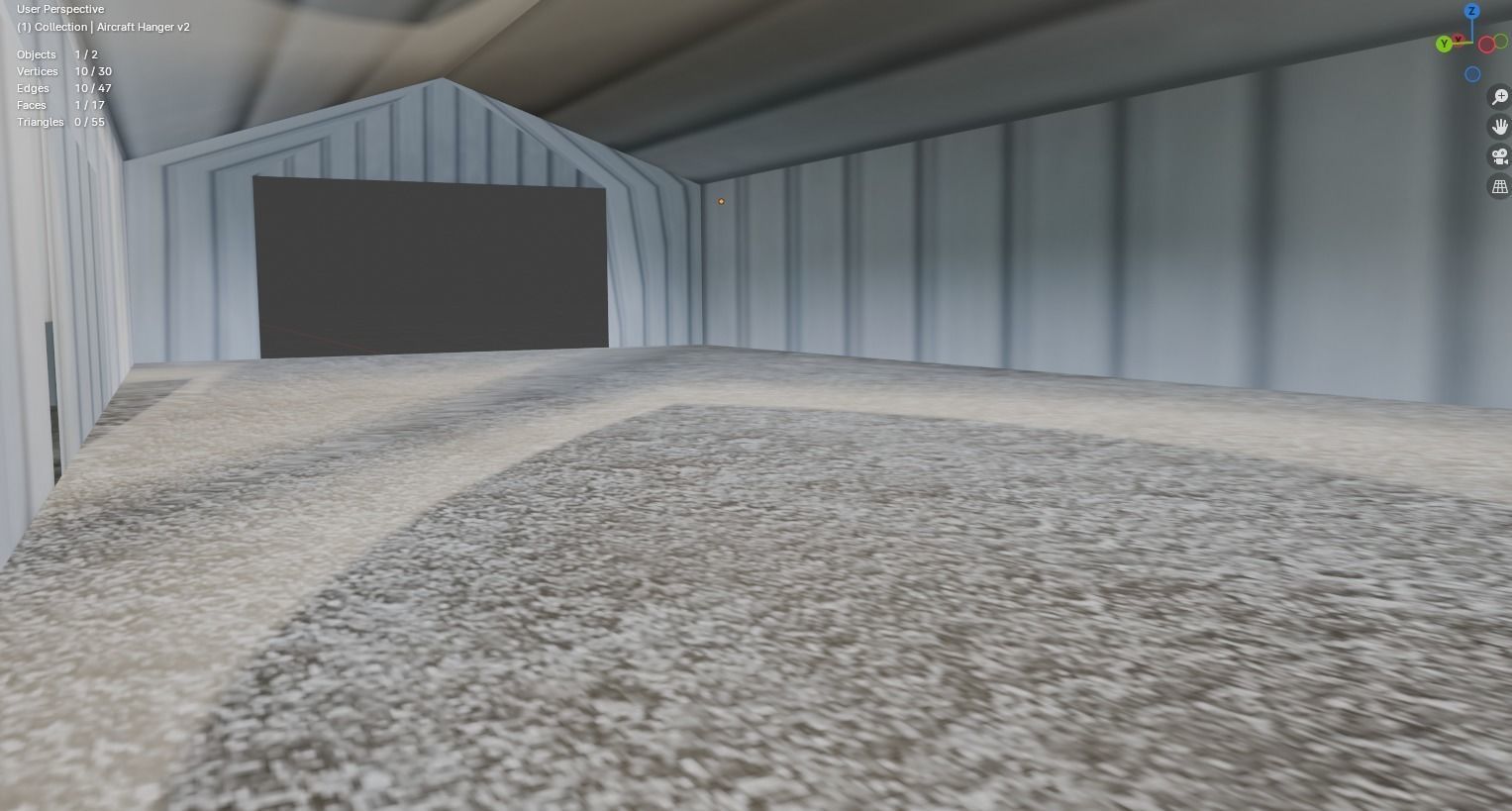 Aircraft Hanger V2 Even Lower Poly Free low-poly 3D model_19