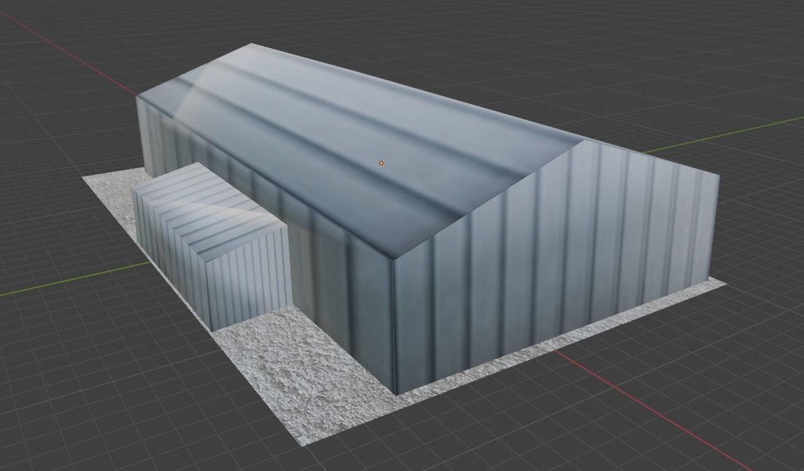 Aircraft Hanger V2 Even Lower Poly Free low-poly 3D model_13