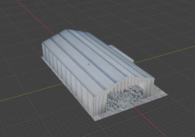 Aircraft Hanger V2 Even Lower Poly Free low-poly 3D model_3