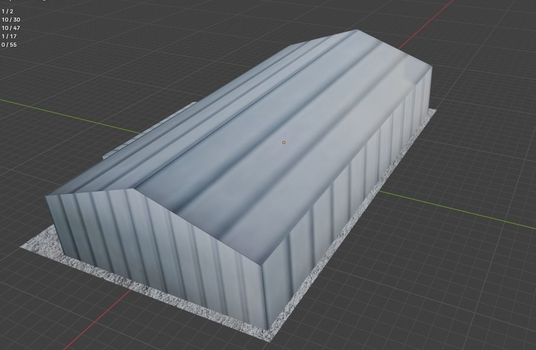 Aircraft Hanger V2 Even Lower Poly Free low-poly 3D model_14