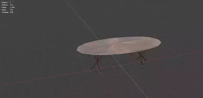 Low Poly Wooden Round Dining Table