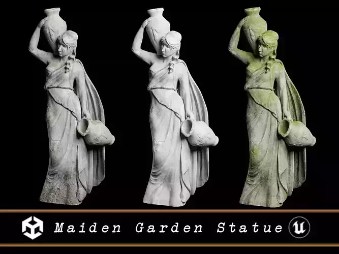 Maiden Garden Statue  Low-poly 3D model