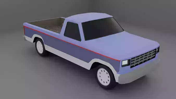 Low Poly Pickup Truck 1