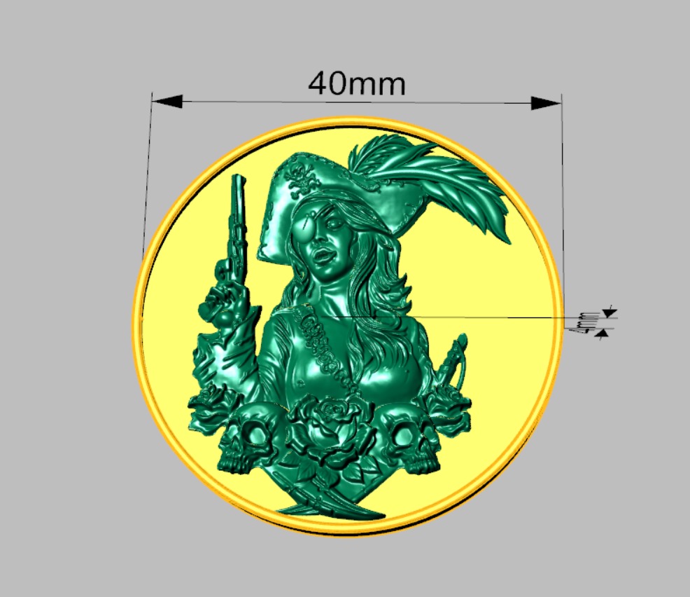 Pirate Emblem 3D print model_4