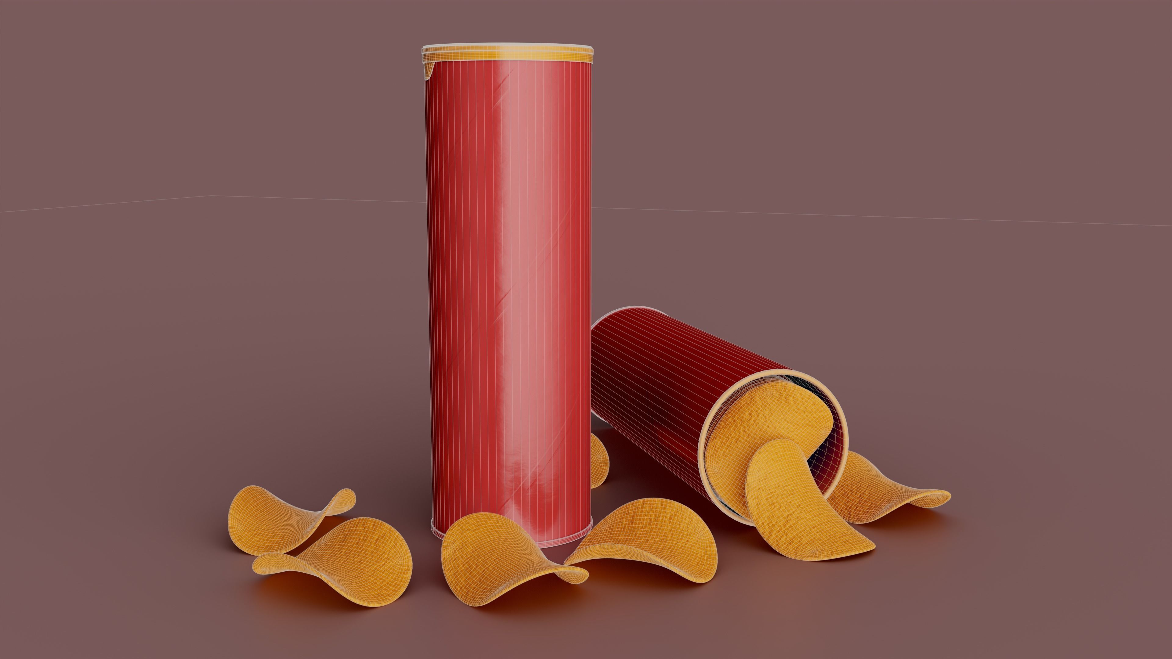 Pringles Original Low-poly 3D model_21