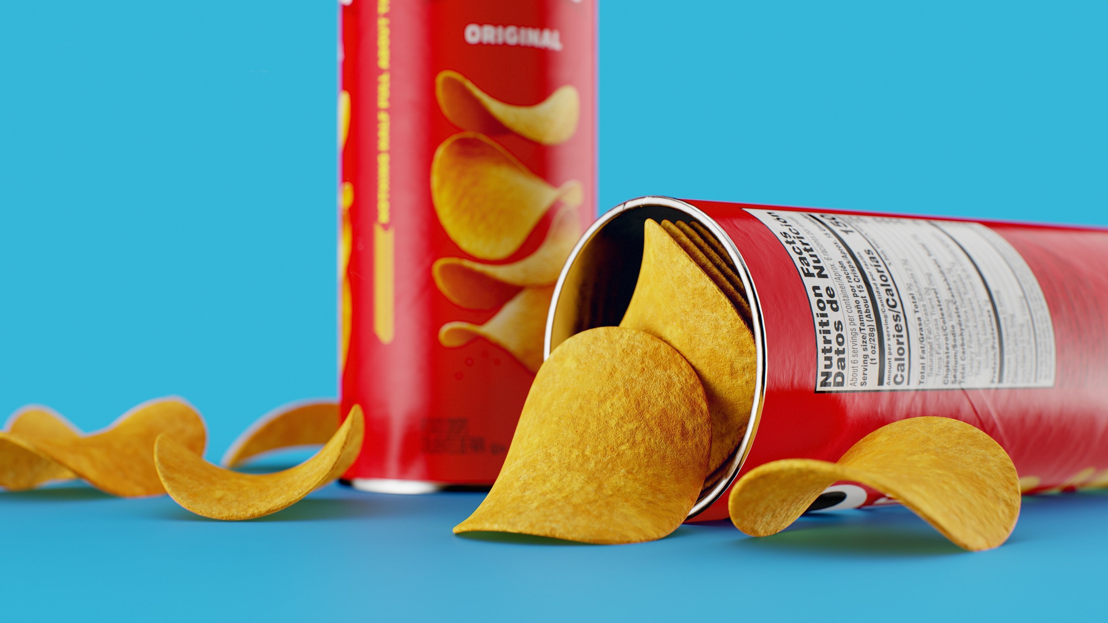 Pringles Original Low-poly 3D model_9