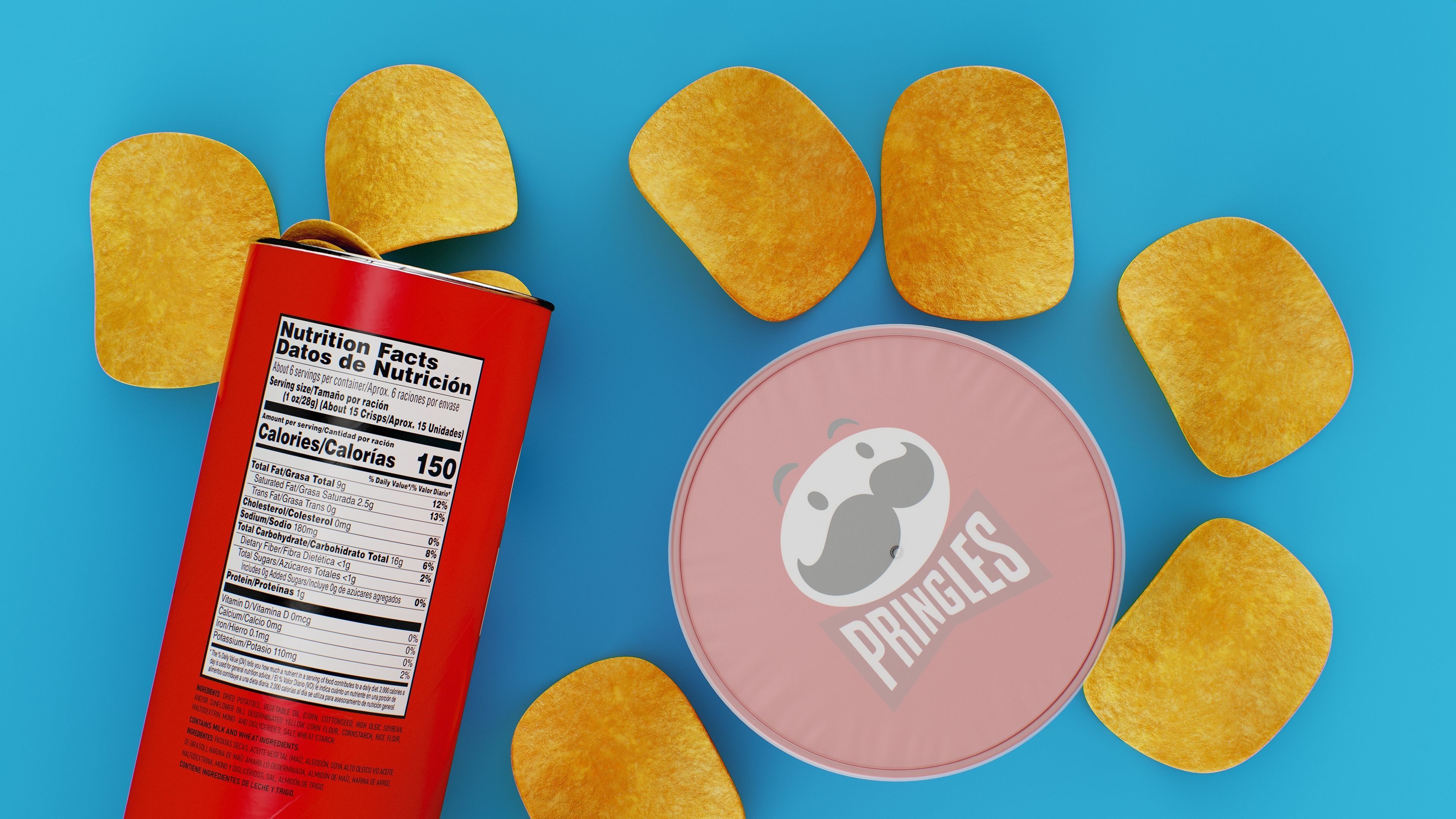 Pringles Original Low-poly 3D model_10