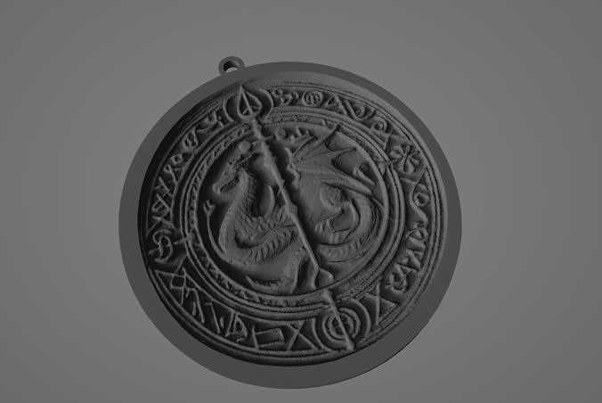 dragon coin key chain 3D print model