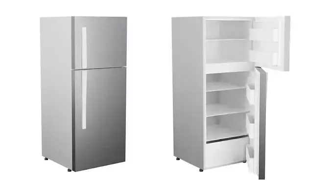 Double Door Refrigerator 3D model