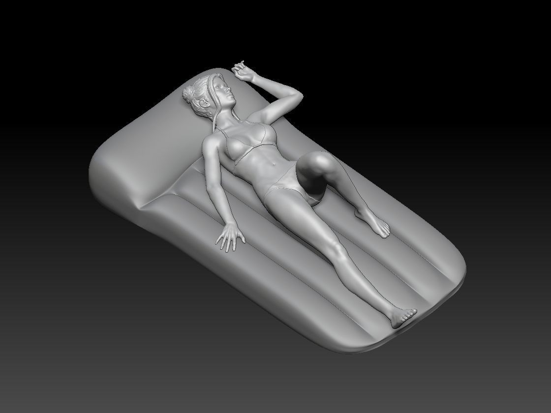 summer pool girl 4  3D print model_3