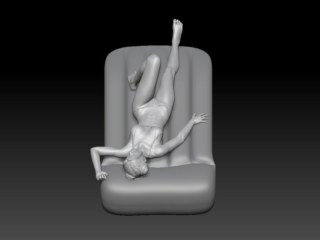summer pool girl 4  3D print model_2